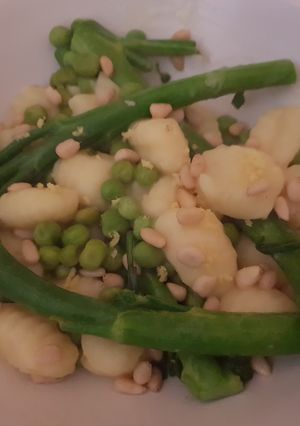 A picture of Gnocchi with Tenderstem Broccoli.