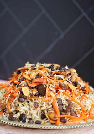 A picture of Kabuli Pulao (Afghanistan).