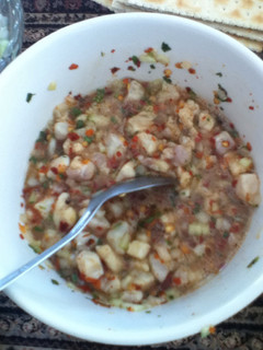 Una foto de Ceviche de camarón con chile piquín