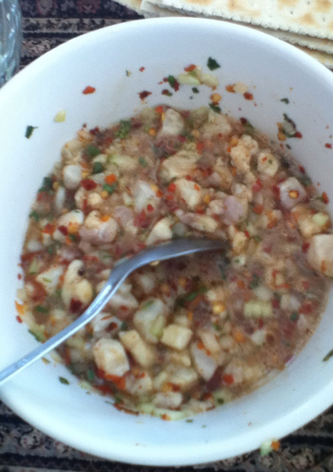 Una foto de Ceviche de camarón con chile piquín