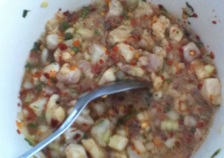 Ceviche de camarón con chile piquín