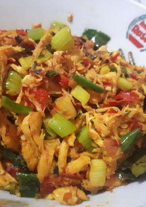 Foto resep #07 Ayam suwir pedas bumbu kuning