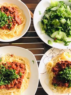 Hình của món Mì spaghetti sốt bò băm.