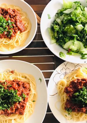 Hình của món Mì spaghetti sốt bò băm.