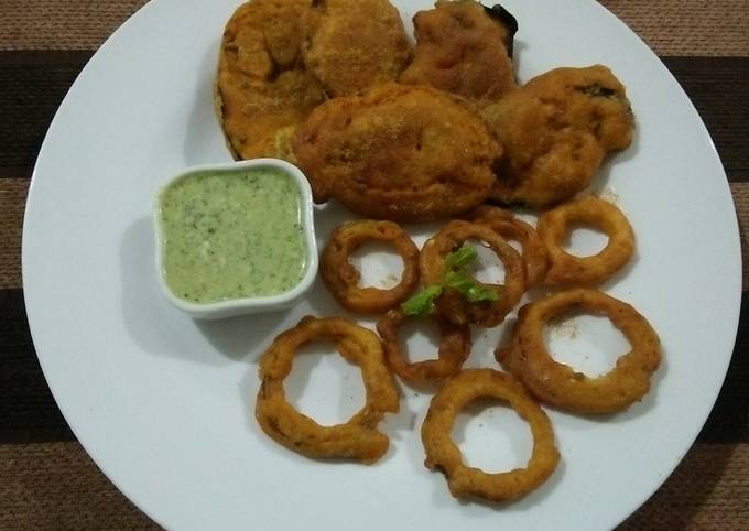 Fatafat Piaz & bengan Pakora Recipe