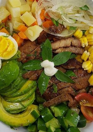 Hình của món Salad với chanh leo.