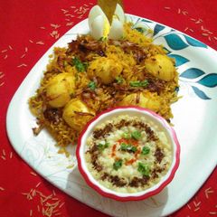 A picture of Egg biryani.