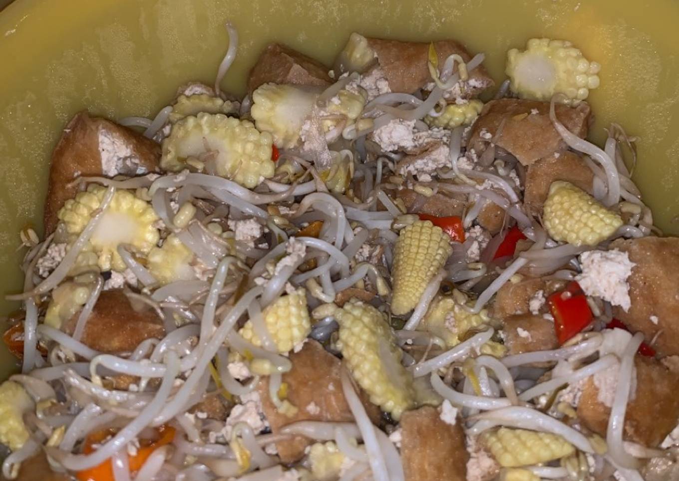 Tumis putren toge tahu pong
