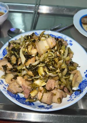 Hình của món Cải chua xào thịt ba rọi - Món mặn/ Món xào.