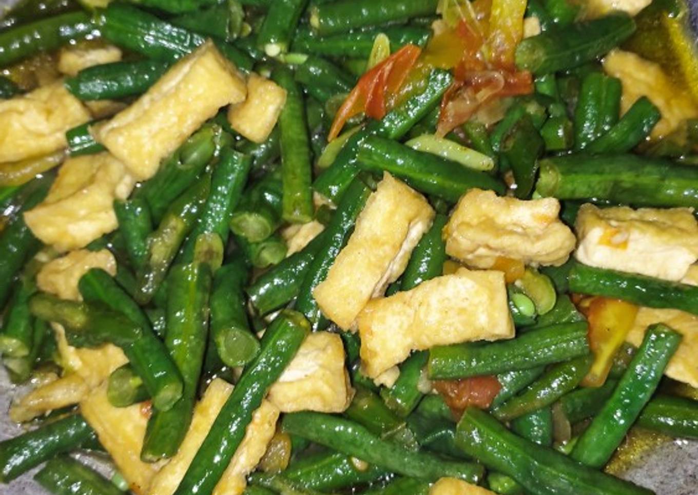 Tumis kacang panjang dan tahu