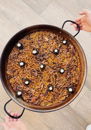 Una foto de Arroz trufado con morcilla