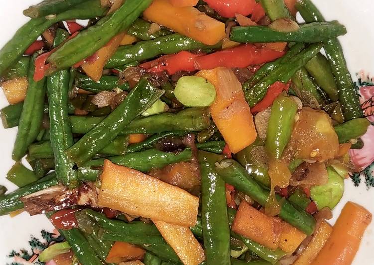 Langkah memasak Tumis Kacang Panjang dan Wortel Anti Gagal