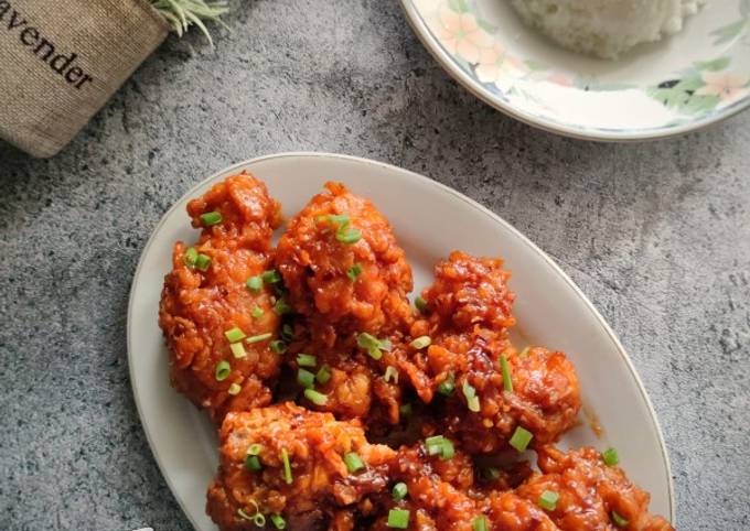 Spicy fried chicken ala korea