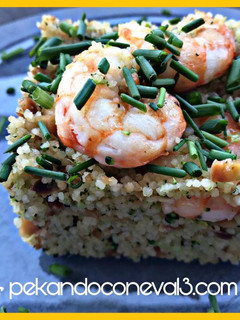 Una foto de Cuscús de brócoli y gambas