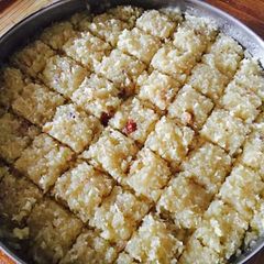 A picture of Freshly made Coconut Burfi.