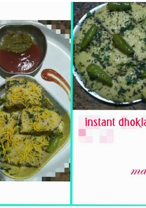A picture of Instant khamman dhokla (in 20min).