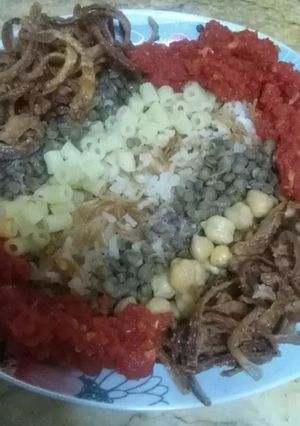 صورة لوصفة كشري مصري بكل تكاته 😍
