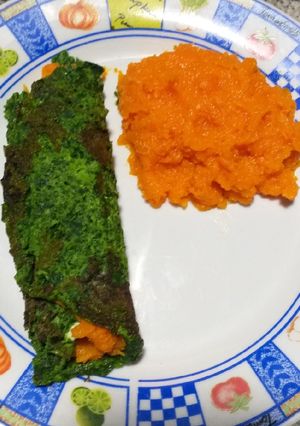Una foto de Omelette de espinaca con relleno de anco