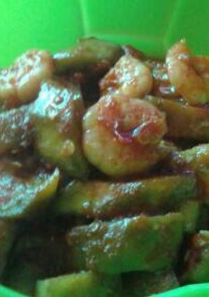 Foto resep Balado udang terong pedas