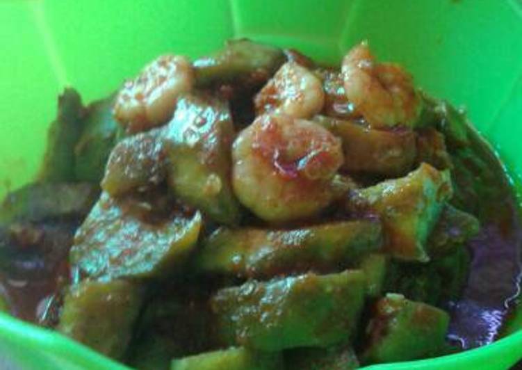 Resep Balado udang terong pedas Anti Gagal
