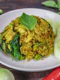 ข้าวผัดแกงเขียวหวาน ไก่ อาหารไทย เมนูผัด วิธีทำง่ายๆ