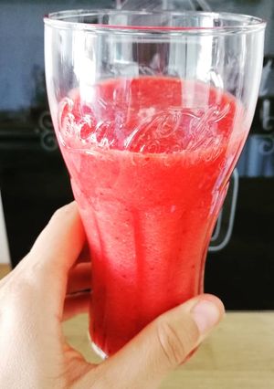 Une photo de Jus pasteque fraise touche de menthe