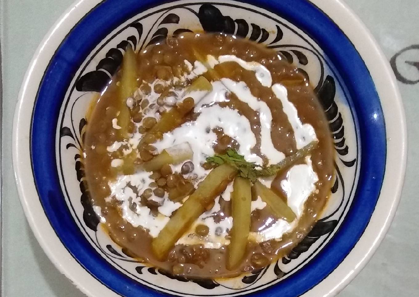 Sopa de lentejas con papa