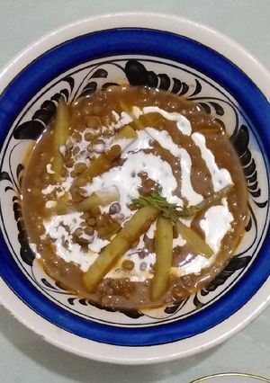Una foto de Sopa de lentejas con papa