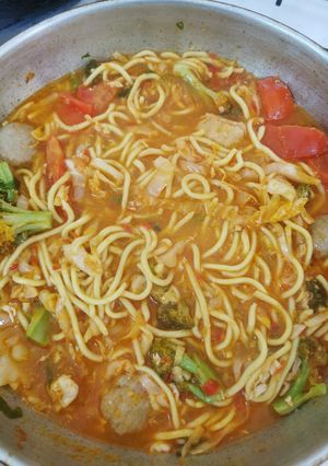 Foto resep Mie kuah pedas