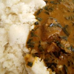 A picture of Biski da miyan zogale.