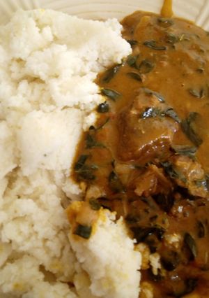 A picture of Biski da miyan zogale.