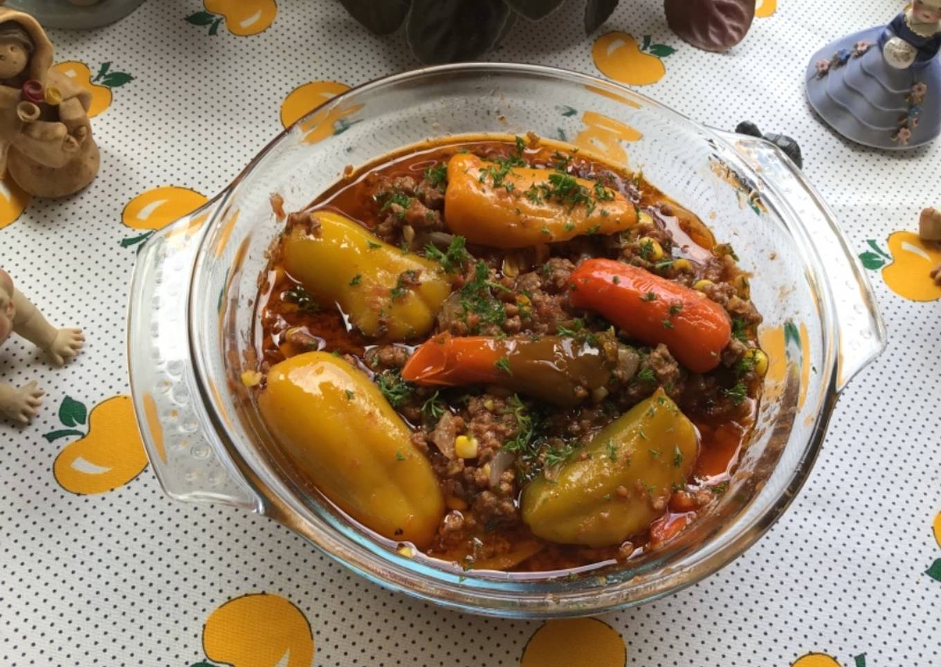 Carne molida con pimientos snack