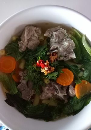 Hình của món Nấu bánh canh con nui đơn giản tại nhà.