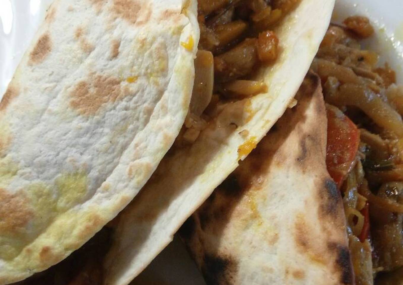 Fajitas de pollo y verduras