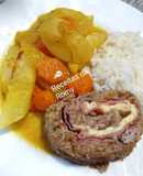 Rolo de Carne de porco recheada com Chourição, Queijo e Fiambre