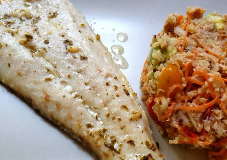 Filete de merluza y ensalada de quinoa