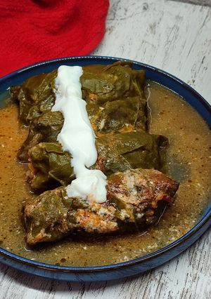 Una foto de Rollitos de acelgas rellenos de carne picada