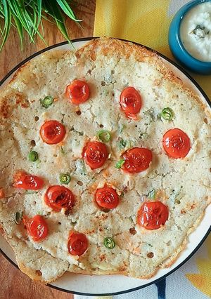 A picture of Rustic Bajra Uttapam.