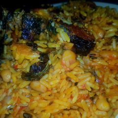 Palm oil jollof rice A picture of Palm oil jollof rice.