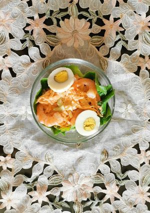 Una foto de Ensalada de camarones con zanahoria