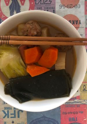 Una foto de Sopa tipo Oden japonés