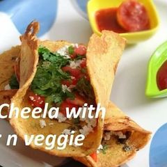 Healthy besan Cheela with Panner and Veggie A picture of Healthy besan Cheela with Panner and Veggie.