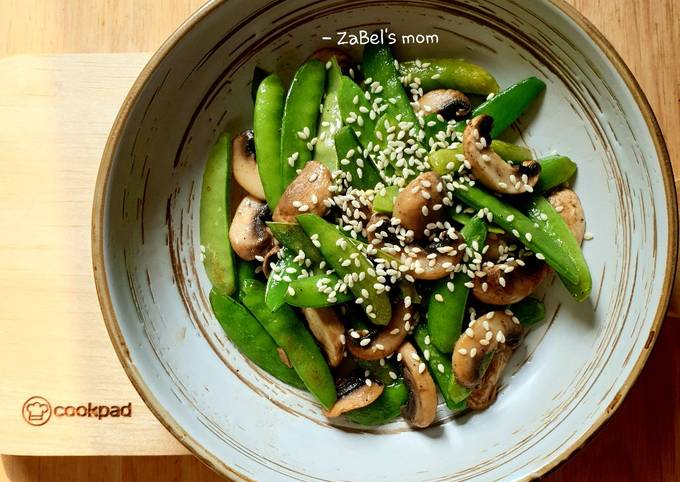 Resep Sweet Pea - Champignon Sauteed (Tumis Kapri Manis &amp; Jamur) Anti Gagal