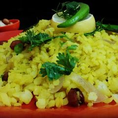 A picture of Pohe (Indian Style Flattened Rice Recipe)A Popular Breakfast In Western India.