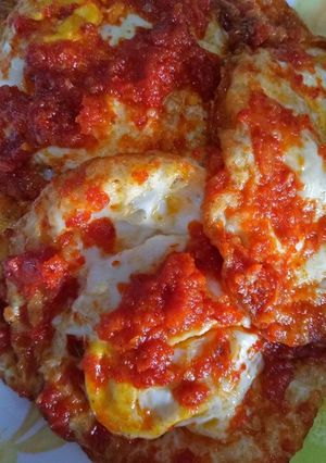 Foto resep Telor ceplok pedes manis