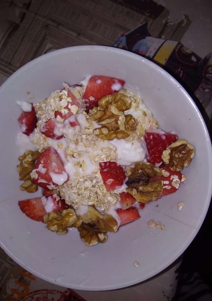 Una foto de Desayuno fresas fit