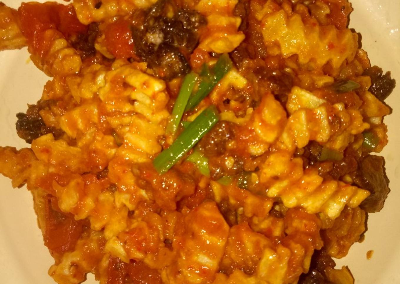 Ati ampela ayam dan kentang balado