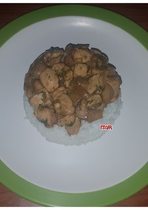 Foto resep Nasi Ayam Cah Jamur ✅