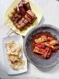 Set Menu Angkringan#1 (Sate Bakso, Sate Telur Puyuh, Tahu Bacem, Sambal Terong, Bakwan Sayur)