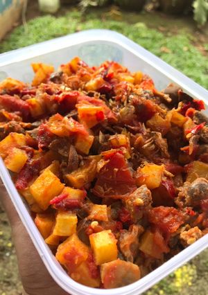 Foto resep Balado kentang ati rempala ayam